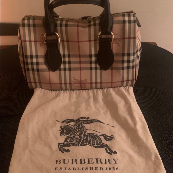 Authentic Burberry Handbag Purse Bowler Bag - Picture 1 of 7